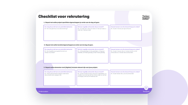 Checklist voor rekrutering