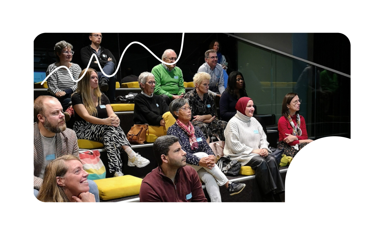 Mensen op een tribune