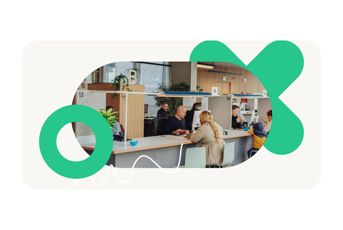 Foto van vrouw aan loket