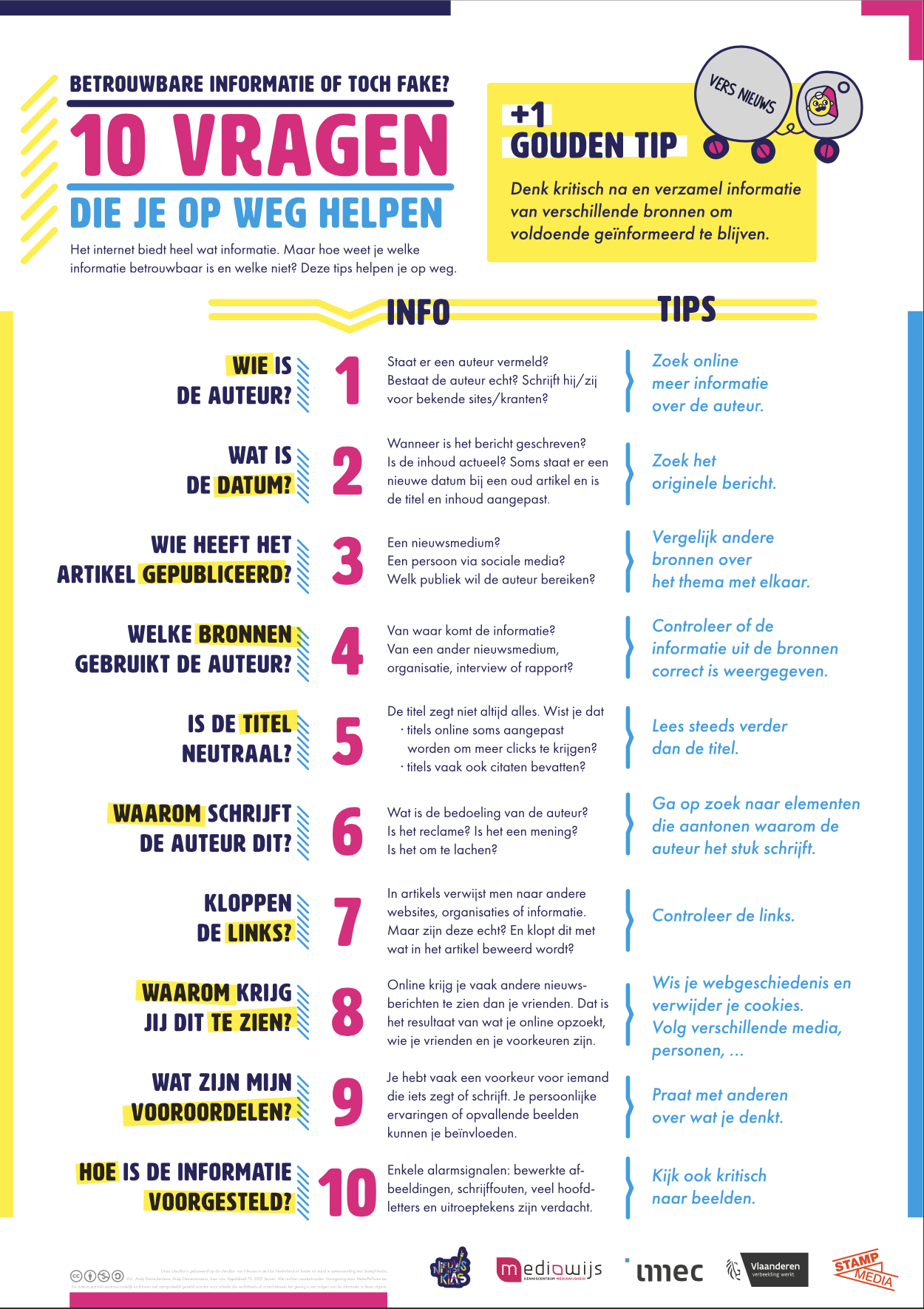 Affiche 'Betrouwbare informatie of toch fake?'