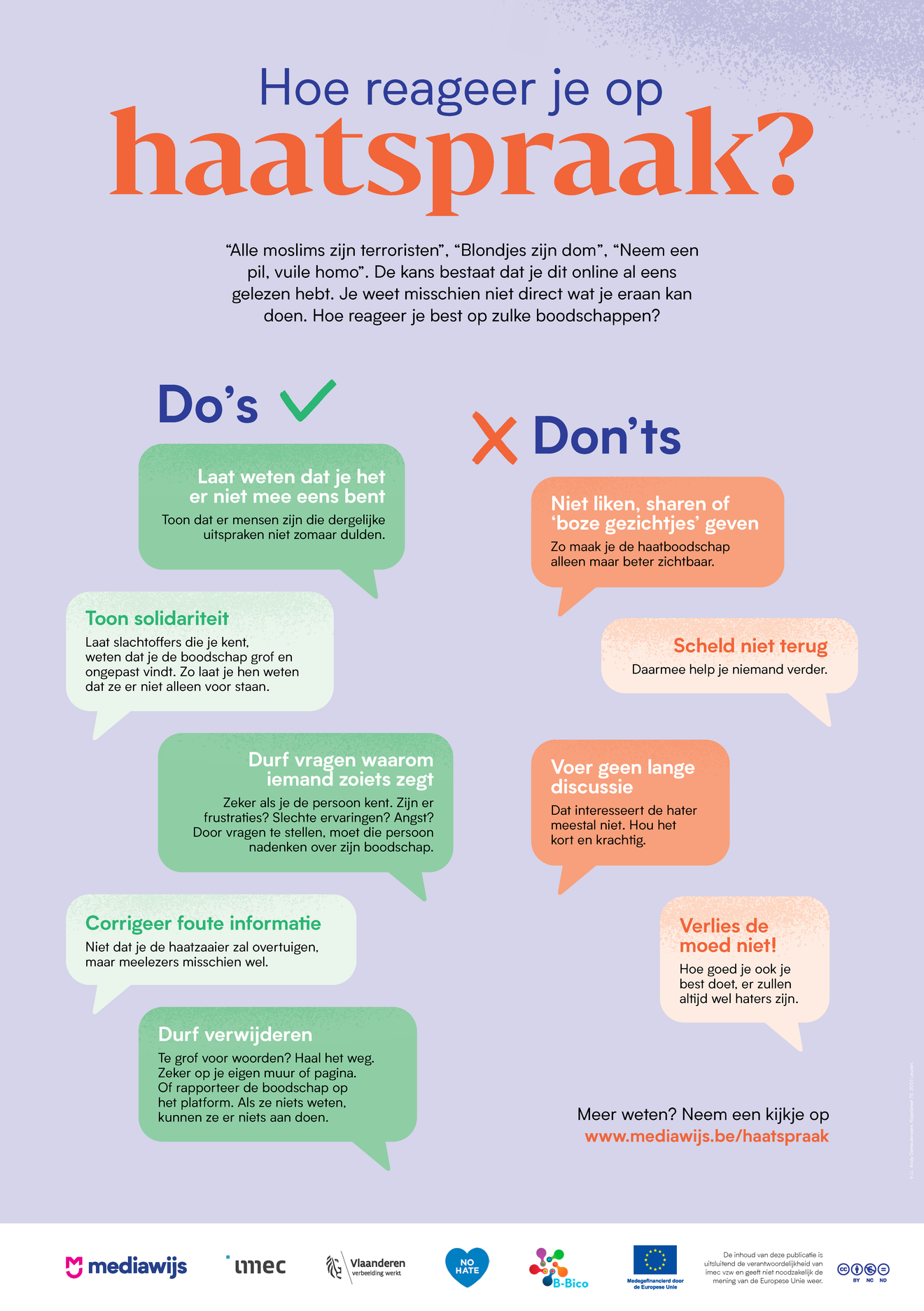 Affiche - Hoe reageer je op haatspraak?